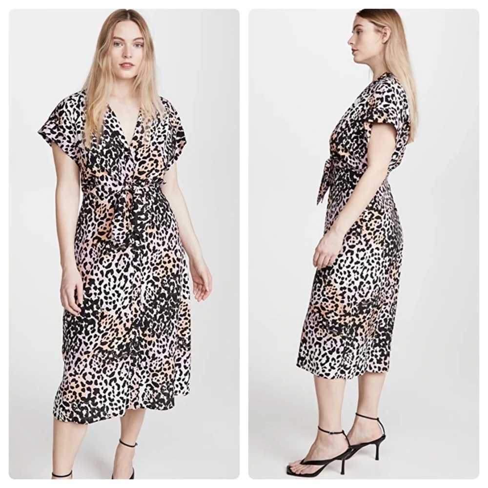 Veronica Beard Amani Dress Lilac Multi Leopard Animal Pastel Size 6 - Picture 12 of 12